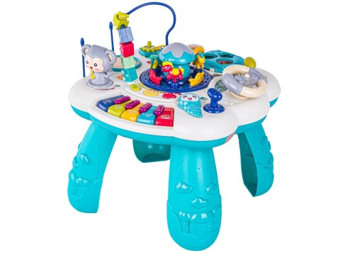 Edukacyjny Interaktywny Muzyczny Stolik Dla Dzieci + Pianinko Niebieski
