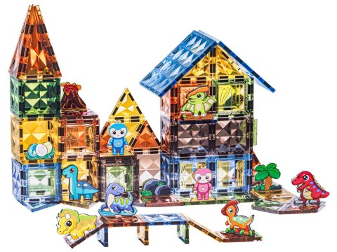 Konstrukcyjne Klocki Magnetyczne PARK DINOZAURÓW 116 El.