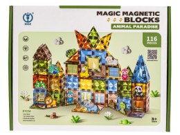 Konstrukcyjne Klocki Magnetyczne ZWIERZĘTA 116 El.