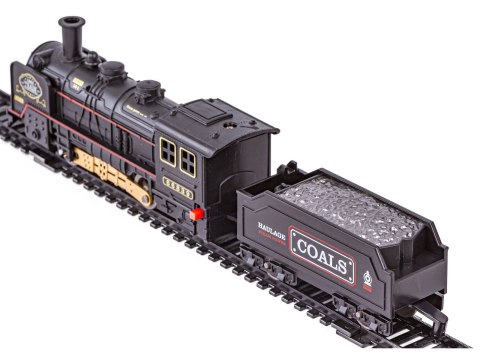 Elektryczna Kolejka Lokomotywa - Parowóz + 2 Wagony, Węglarka + Pasażerski