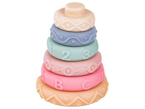 Klocki Sensoryczne dla malucha, Miękkie Klocki, Cyferki, Figury geometryczne, Kształty, Wieża 23 sztuki