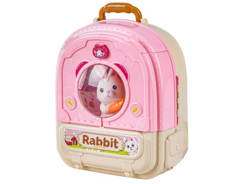 Królik w Plecaku Zabawka 3w1 Mini Farma Ogródek Plecak Domek Dla Lalek