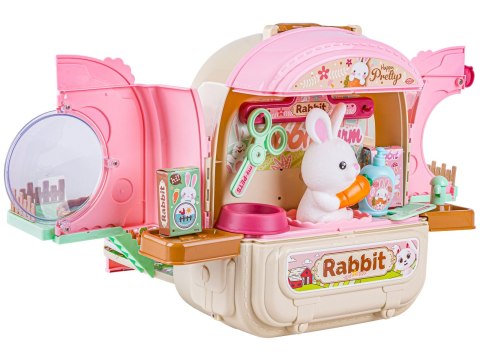 Królik w Plecaku Zabawka 3w1 Mini Farma Ogródek Plecak Domek Dla Lalek