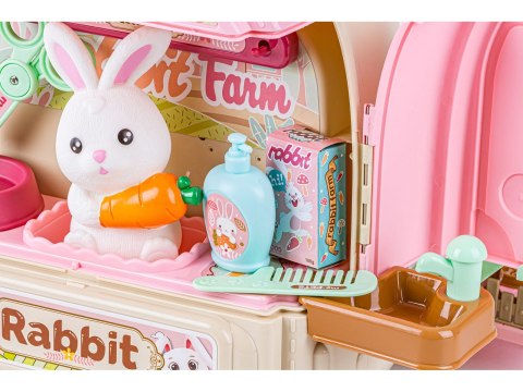 Królik w Plecaku Zabawka 3w1 Mini Farma Ogródek Plecak Domek Dla Lalek