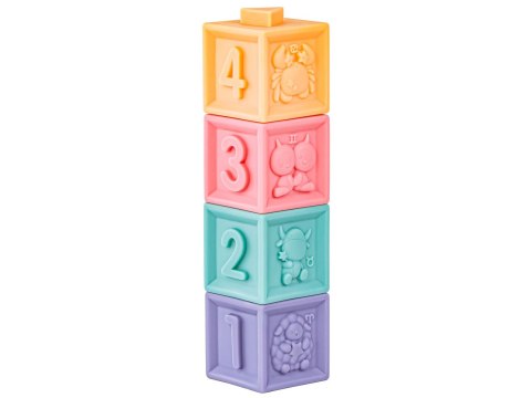 Miękkie Klocki Sensoryczne Zwierzęta, Figury geometryczne, Cyfry 12 sztuk, Edukacyjny zestaw klocków dla malucha