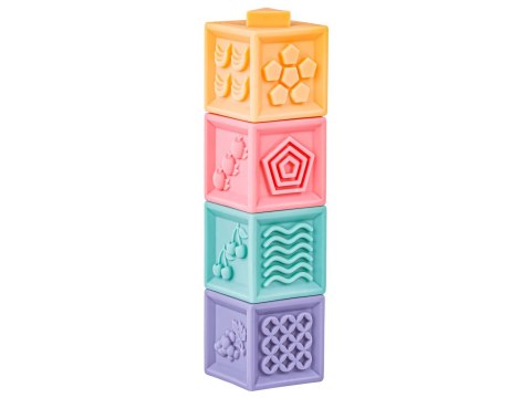 Miękkie Klocki Sensoryczne Zwierzęta, Figury geometryczne, Cyfry 12 sztuk, Edukacyjny zestaw klocków dla malucha