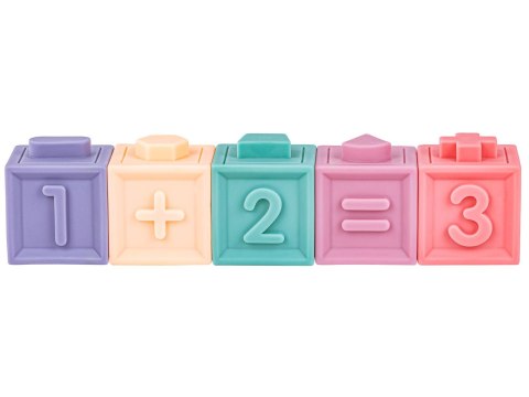 Miękkie Klocki Sensoryczne Zwierzęta, Figury geometryczne, Cyfry 12 sztuk, Edukacyjny zestaw klocków dla malucha