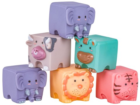 Miękkie Klocki Sensoryczne Zwierzęta, Figury geometryczne, Cyfry 12 sztuk, Edukacyjny zestaw klocków dla malucha