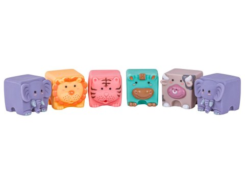 Miękkie Klocki Sensoryczne Zwierzęta, Figury geometryczne, Cyfry 12 sztuk, Edukacyjny zestaw klocków dla malucha