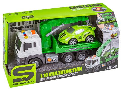 Multifunkcyjna Ciężarówka, Laweta, Dźwig, Transporter + Samochód 1:16