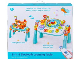 Multifunkcyjny Edukacyjny Stolik 2w1 Pianinko Ciuchcia Mikrofon Klocki Bluetooth Akumulator