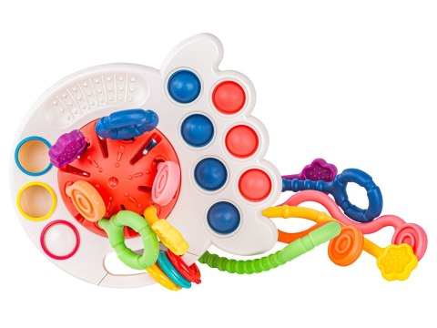 Ośmiornica Sensoryczna wielofunkcyjna zabawka dla dzieci Gryzak 4w1 edukacyjna + akcesoria