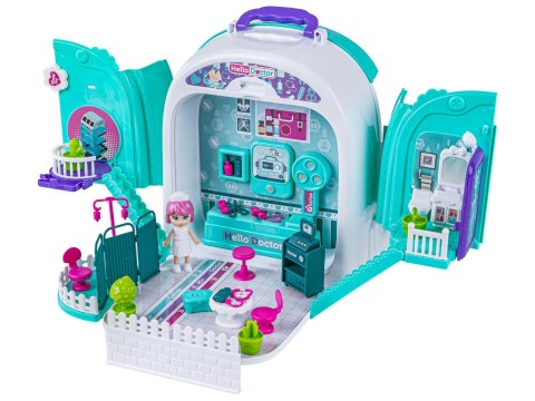 Zestaw Lekarski w Plecaku 3w1 Mały Doktor Walizka Plecak Domek Dla Lalek