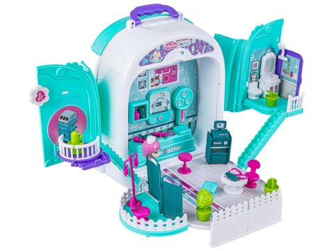 Zestaw Lekarski w Plecaku 3w1 Mały Doktor Walizka Plecak Domek Dla Lalek