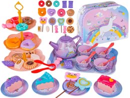 Zestaw kawowy w kuferku, Czajnik, Filiżanki, Słodycze + Akcesoria 48 el.