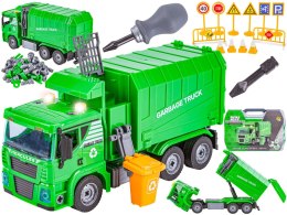 Ciężarówka Auto Samochód ŚMIECIARKA Do Rozkręcania W Walizce + Kosz Na Śmieci