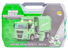 Ciężarówka Auto Samochód ŚMIECIARKA Do Rozkręcania W Walizce + Kosz Na Śmieci