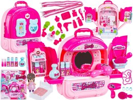 Domek Dla Lalek Toaletka W Walizce Plecak Zestaw 3w1 + Akcesoria