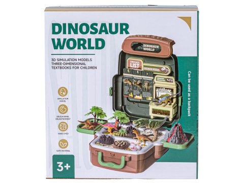Duży Zestaw Dinozaurów W Plecaku Figurki W Walizce DINOZAURY Wulkan Akcesoria 30 El.