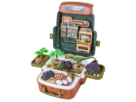 Duży Zestaw Dinozaurów W Plecaku Figurki W Walizce DINOZAURY Wulkan Akcesoria 30 El.