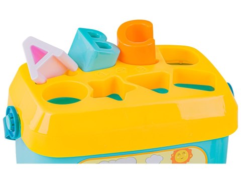 Edukacyjny Sorter Z Klockami Układanka Wiaderko Literki Klocki