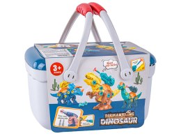 Klocki Konstrukcyjne DINOZAURY Do Skręcania I Rozkręcania Kuferek Wkrętarka Strzałki