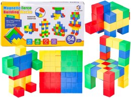 Klocki Magnetyczne 3D Konstrukcyjne KOSTKI BUDOWLANE Sześciany Zestaw Klocków 64 el.