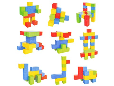 Klocki Magnetyczne 3D Konstrukcyjne KOSTKI BUDOWLANE Sześciany Zestaw Klocków 64 el.