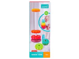 Kolorowa Piramida Sensoryczna Zakręcona Wieża Edukacyjna Krążki Do Układania