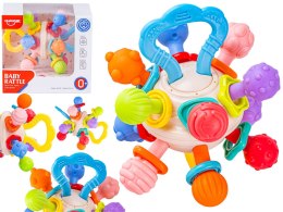 Kolorowa Zabawka Sensoryczna Gryzak Grzechotka Kula Gryzaki Wypustki