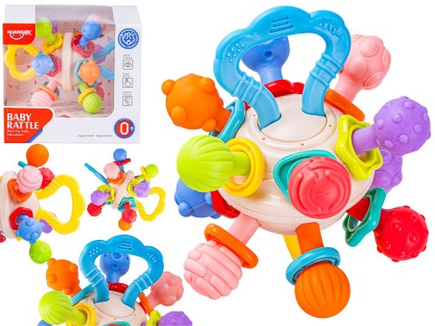 Kolorowa Zabawka Sensoryczna Gryzak Grzechotka Kula Gryzaki Wypustki