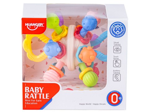 Kolorowa Zabawka Sensoryczna Gryzak Grzechotka Kula Gryzaki Wypustki