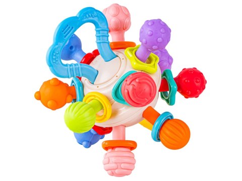 Kolorowa Zabawka Sensoryczna Gryzak Grzechotka Kula Gryzaki Wypustki