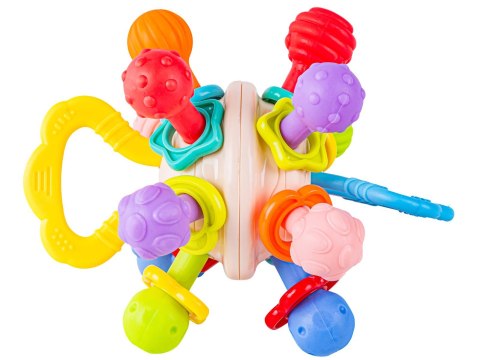 Kolorowa Zabawka Sensoryczna Gryzak Grzechotka Kula Gryzaki Wypustki