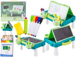 Wielofunkcyjna Dwustronna Tablica 2w1 Do Rysowania Malowania Zmazywalna Kredowa Stolik ZIELONA