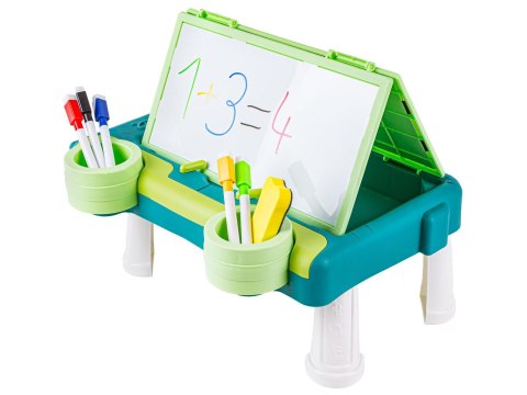 Wielofunkcyjna Dwustronna Tablica 2w1 Do Rysowania Malowania Zmazywalna Kredowa Stolik ZIELONA