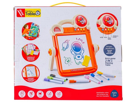 Wielofunkcyjna Dwustronna Tablica 2w1 Zmazywalna Klocki Układanka Edukacyjna CZERWONA