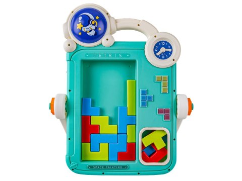 Wielofunkcyjna Dwustronna Tablica 2w1 Zmazywalna Klocki Układanka Edukacyjna NIEBIESKA