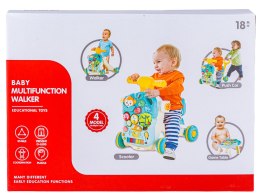 Wielofunkcyjny Interaktywny Jeździk Pchacz Chodzik Edukacyjny Stolik Grający 4w1 Niebieski