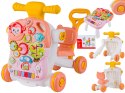Wielofunkcyjny Interaktywny Jeździk Pchacz Chodzik Edukacyjny Stolik Grający 4w1 Różowy
