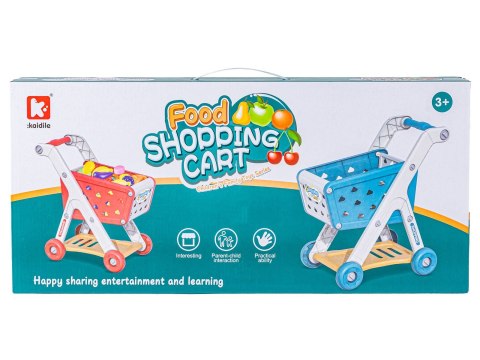 Wózek Na Zakupy CZERWONY Koszyk Sklepowy + Akcesoria Owoce Warzywa Supermarket