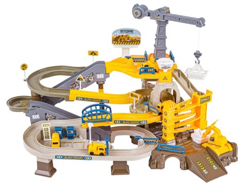 Zjazd samochodowy Tor Kulkowy PLAC BUDOWY Garaż Parking Zjeżdżalnia Dźwig