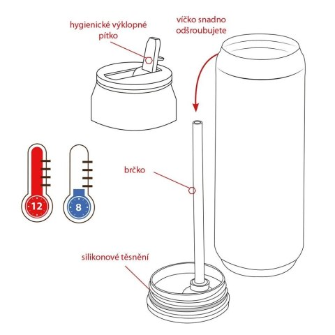 Kubek Termiczny Puszka Kwiaty Bidon Stalowy na Kawę Herbatę ORION 700 ml