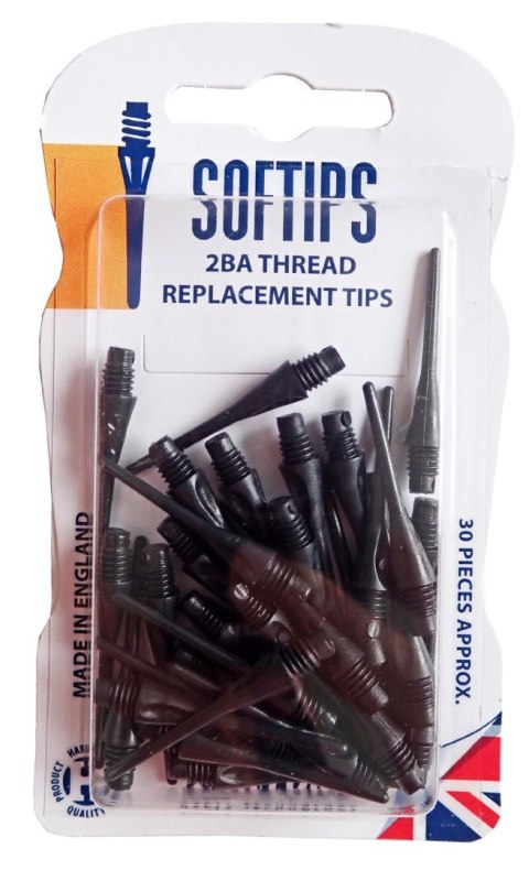 Groty Końcówki do Lotek Darta Plastikowe Czarne HARROWS T91-CRN Dimple