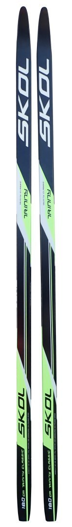 Narty Biegowe Biegówki SKOL Trinity "SKIN" Czarno-Zielone Uniwersalne 190cm