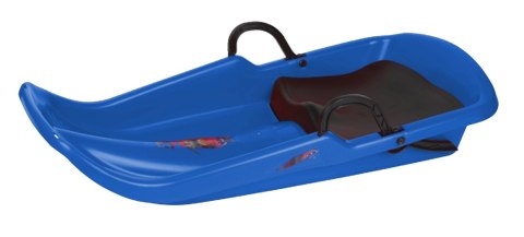 Sanki Bobslej Plastikowe Niebieskie z Hamulcami Siedziskiem KUBISPORT 82cm