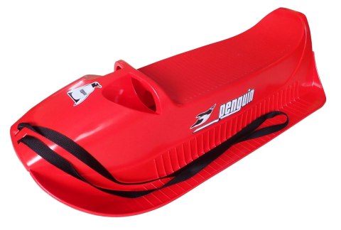 Sanki Plastikowe Czerwone dla Dzieci z Podnóżkami KUBISPORT 88 cm