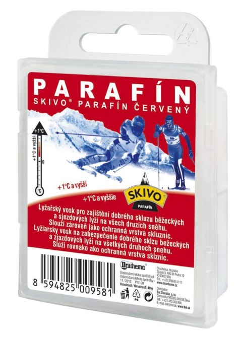 Wosk do Nart Zjazdowych Zjazdowy na Plus Czerwony SKIVO 40 g